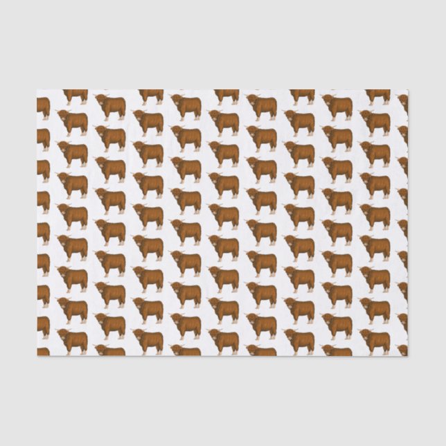 Papier Mousseline Highland cow (Recto)