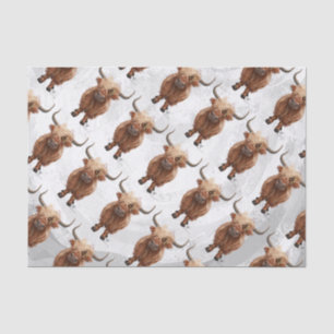 Papier Mousseline Highland Cow