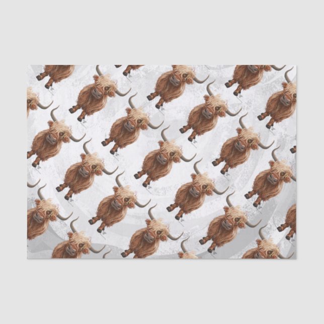 Papier Mousseline Highland Cow (Recto)