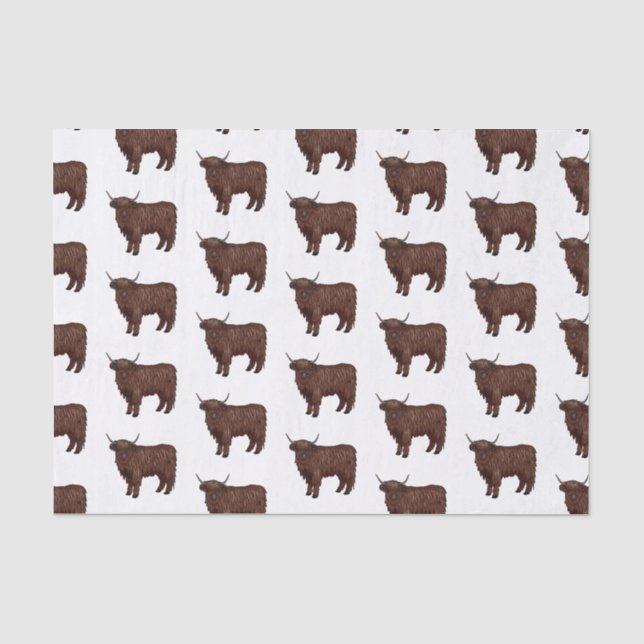 Papier Mousseline Highland cow (Recto)