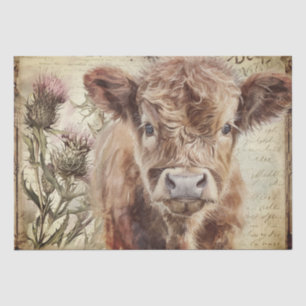 Papier Mousseline Highland Cow Calf Scotland Thistolore