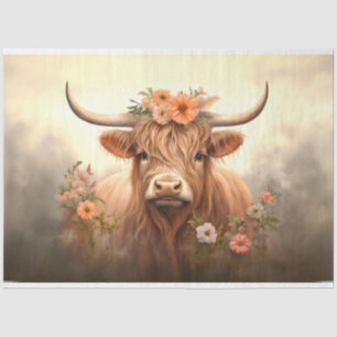 Papier Mousseline Highland dans le pré avec découpage de fleurs