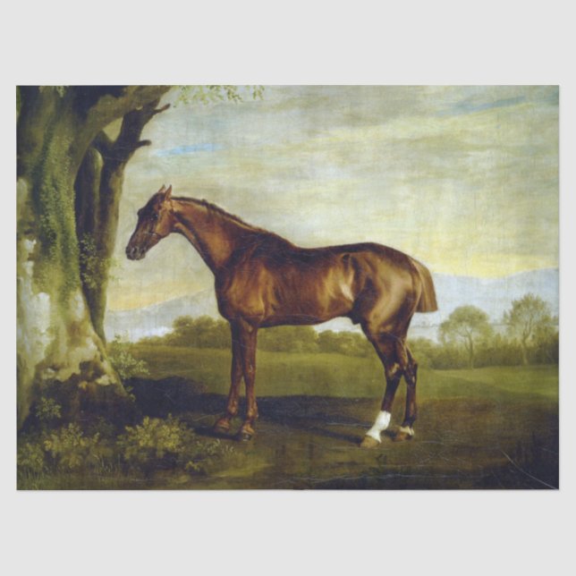 Papier Mousseline Hippocampe de châtaignier dans un paysage (George  (Recto)