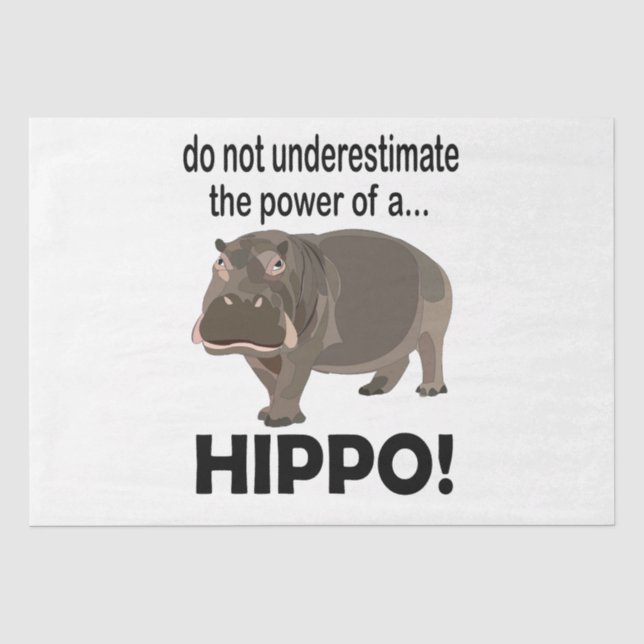 Papier Mousseline Hippopotamus Animal drôle Hippo (Recto)