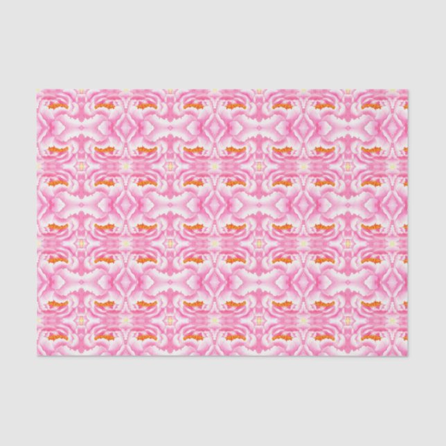 Papier Mousseline Hippy Chic Rose et Orange Cravate-Dye Motif (Recto)