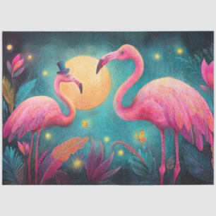 Papier Mousseline Histoire d'amour de flamant rose Heather et luciol