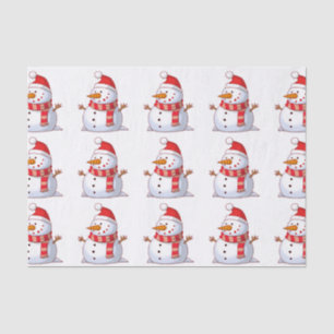 PAPIER MOUSSELINE HIVER SNOWMAN