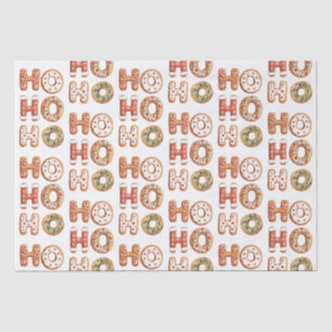 Papier Mousseline Ho Ho Ho Gingerbread Cookie Christmas