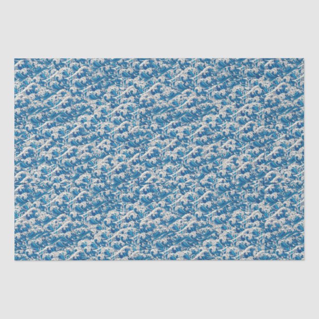 Papier Mousseline Hokusai la Grande vague Motif Nautique (Recto)