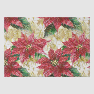 Papier Mousseline Holiday Poinsettia