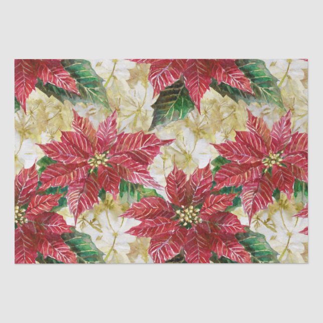 Papier Mousseline Holiday Poinsettia (Recto)