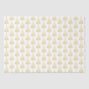 Papier Mousseline Holiday White and Gold Tree