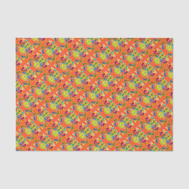 Papier Mousseline holiES - abstraite vache sainte heureuse + vos idé (Recto)