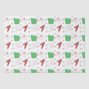 Papier Mousseline Holliday Retro Motif atomique sur blanc