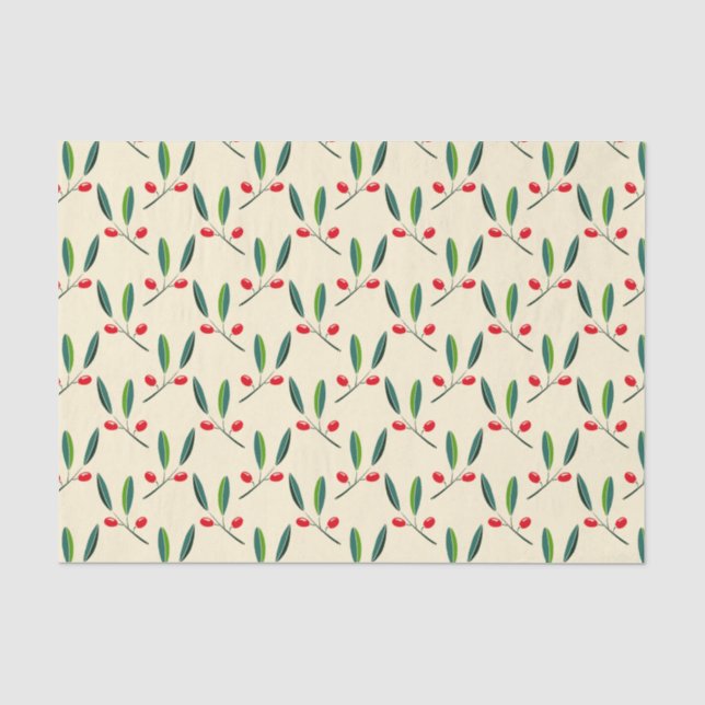 Papier Mousseline Holly Berry Art One Little Christmas Tre (Recto)