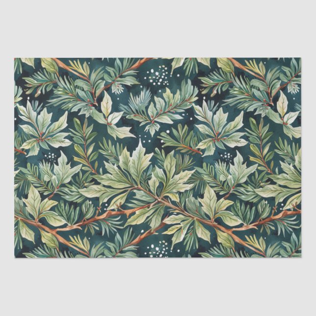 Papier Mousseline Holly, Épinette, Vert Neige (Recto)