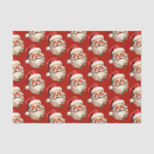 Papier Mousseline Holly Jolly Santa Claus Motif de Noël rétro