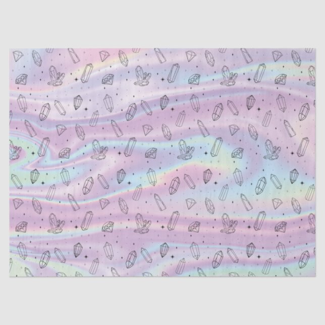 Papier Mousseline Holographie Holographique Chic Motif Magique (Recto)