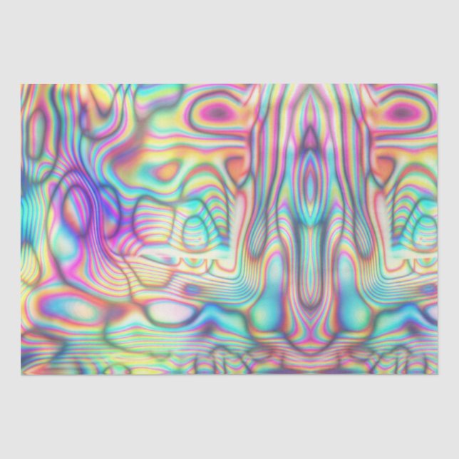 Papier Mousseline Holographique Abstrait moderne futuriste Élégant (Recto)