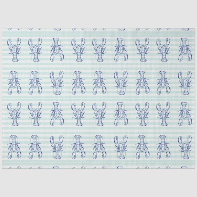 Papier Mousseline Homards bleus (Recto)