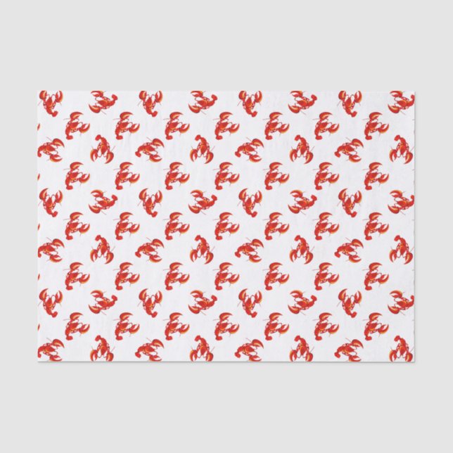 Papier Mousseline Homards rouges mignons (Recto)