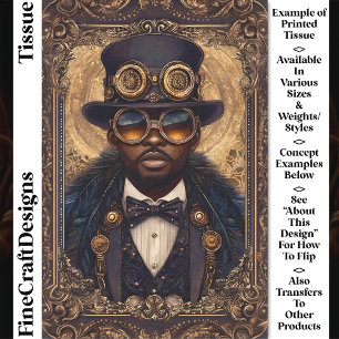 Papier Mousseline Homme Afro-Américain Steampunk Cool CM6 Découpage