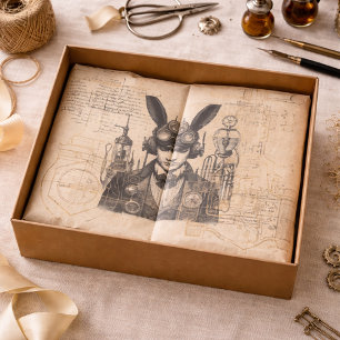 Papier Mousseline Homme en vapeur avec oreilles de lapin
