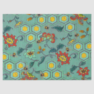 PAPIER MOUSSELINE HONEY ABEILLES, BEEHIVES, FLEURS DE PRINTEMPS BEEK