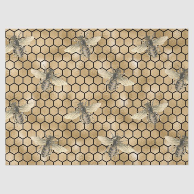 Papier Mousseline Honey Bee Series Design 9 Tissu Papier (Recto)
