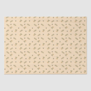 Papier Mousseline Honeybee Greenery Pastel Almond Tissu Papier