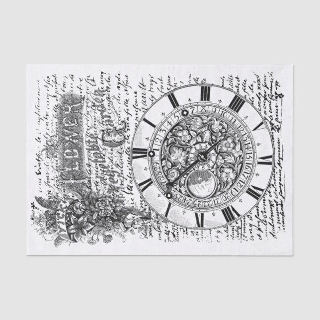 Papier Mousseline Horloge de jardin (Recto)