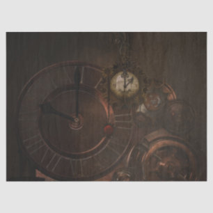 Papier Mousseline Horloges et engrenages à vapeur Brown