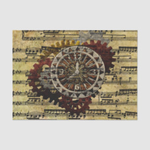 Papier Mousseline Horloges grunges et vitesses de Steampunk
