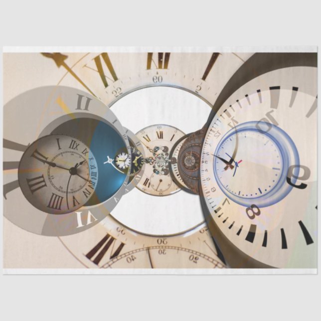 Papier Mousseline Horloges horaires 20x30 Découpage (Recto)