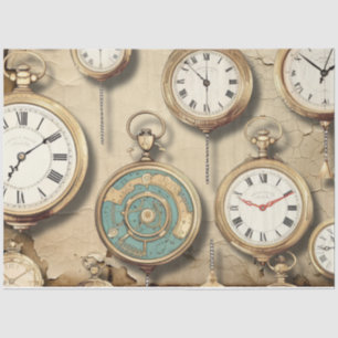 Papier Mousseline Horloges industrielles vintages à vapeur