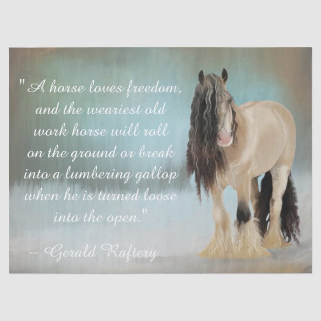 Papier Mousseline Horse Love Freedom Cote (Recto)