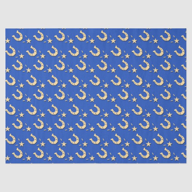 Papier Mousseline Horseshoes et étoiles d'or (Recto)