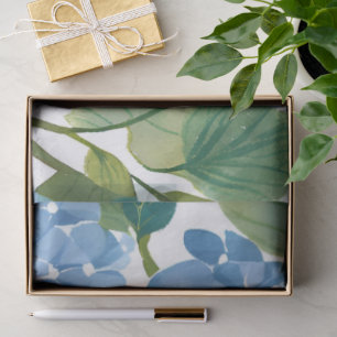 Papier Mousseline Hortensias bleus   Beau jardin floral
