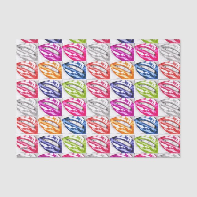 Papier Mousseline Hot Lips Pop Art (Recto)