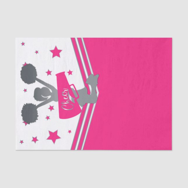 Papier Mousseline Hot Rose & White Stars Cheer Cheer Party (Recto)