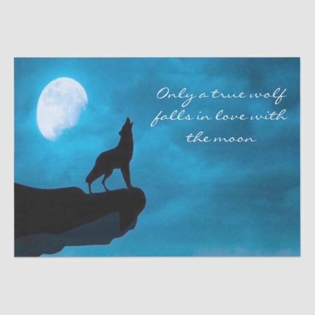 Papier Mousseline Howling Wolf Decoupage (Recto)