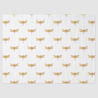 Papier Mousseline Huile de métal d'or Répéter la libellule d'or