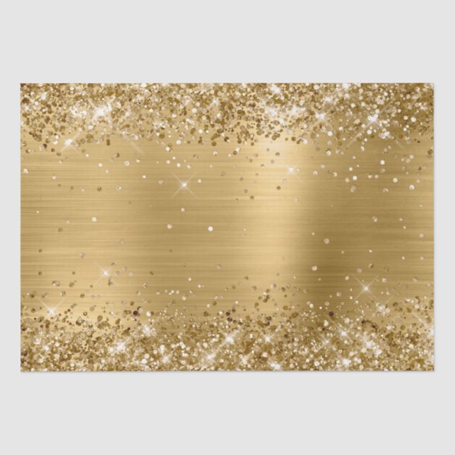 Papier Mousseline Huile Ombre Or Glittery (Recto)