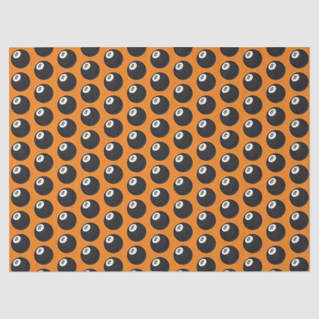 Papier Mousseline Huit boules Y2K Snooker 90s Orange (Recto)