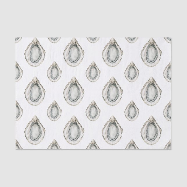 Papier Mousseline Huîtres côtières aquarelles (Recto)