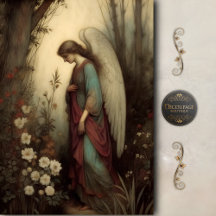 Humble Woodland Angel Floral Prayer Decoupage