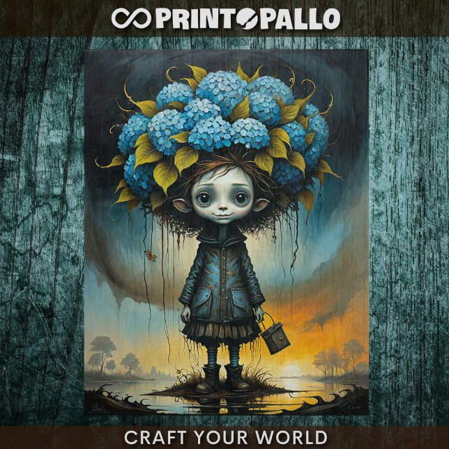 Papier Mousseline Hydrangea alien boy -  (Créateur téléchargé)