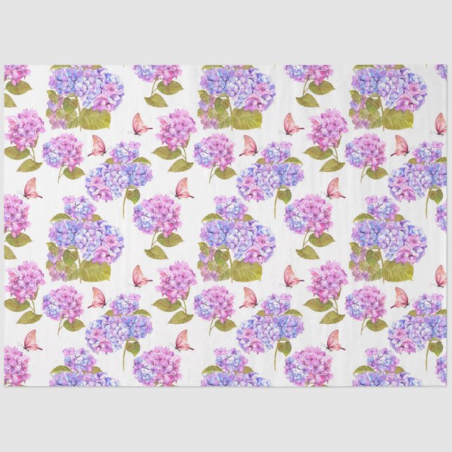 Papier Mousseline Hydrangea Aquarelle série Design 13 (Recto)