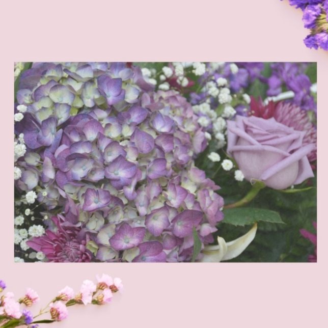 Papier Mousseline Hydrangea Rose Botanique Lilac Purple Floral (Créateur téléchargé)