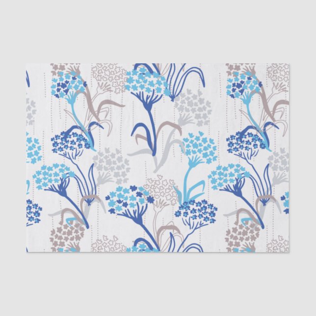 Papier Mousseline Hydrangée légère et aérée Motif floral (Recto)